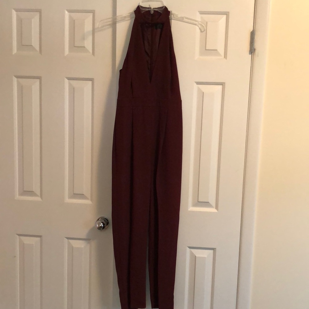 Top shop Maroon Halter Jumpsuit Size 4